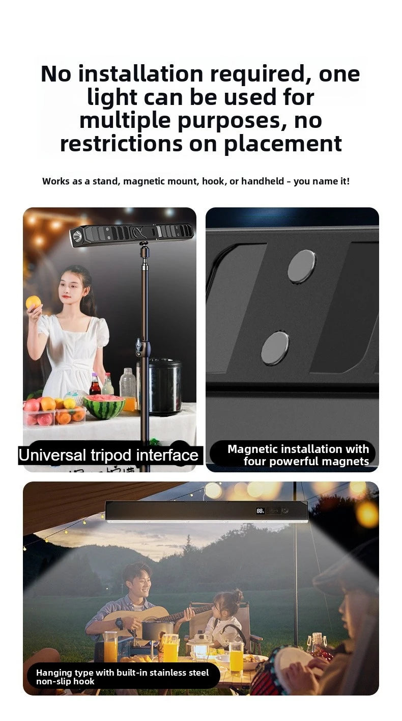 【High Power Magnetic LED Light Bar】2026 New Portable USB Rechargeable Work Light 3 Modes IP66 Waterproof Emergency Power Bank