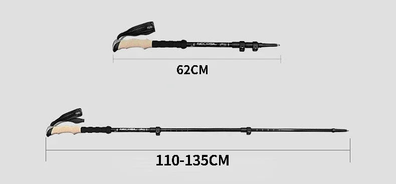 1pcs Hiking Anti Shock Walking Sticks Telescopic Trekking Climbing Poles Ultralight Walking Canes  Aluminum Outdoor  135CM