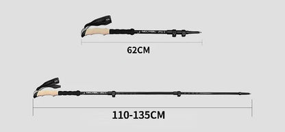 1pcs Hiking Anti Shock Walking Sticks Telescopic Trekking Climbing Poles Ultralight Walking Canes  Aluminum Outdoor  135CM