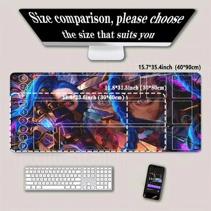 Riftbound LTCG Card playmat League of Mouse Pad Legends Jinx Series LOL 600x350mm overlock Board Game HD Printing XXL Desk Mat