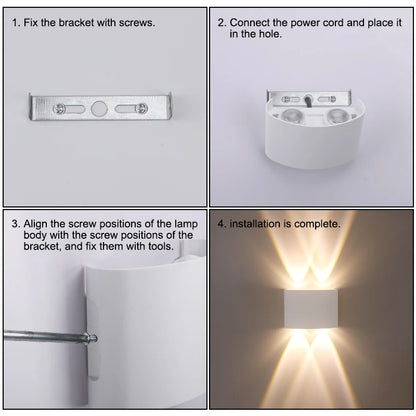 Led Wall Lamp Outdoor Indoor Waterproof Surface Mounted LED Up and Down Wall Light Porch Garden AC85-265V