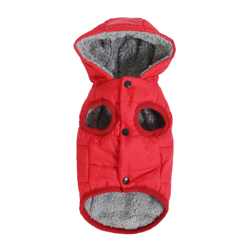 Warm Fleece Dog Coat Hoodie For Small Medium Dogs Winter Puppy Clothes Jacket With D-ring Thick Cozy Pug Dachshund Parka Costume
