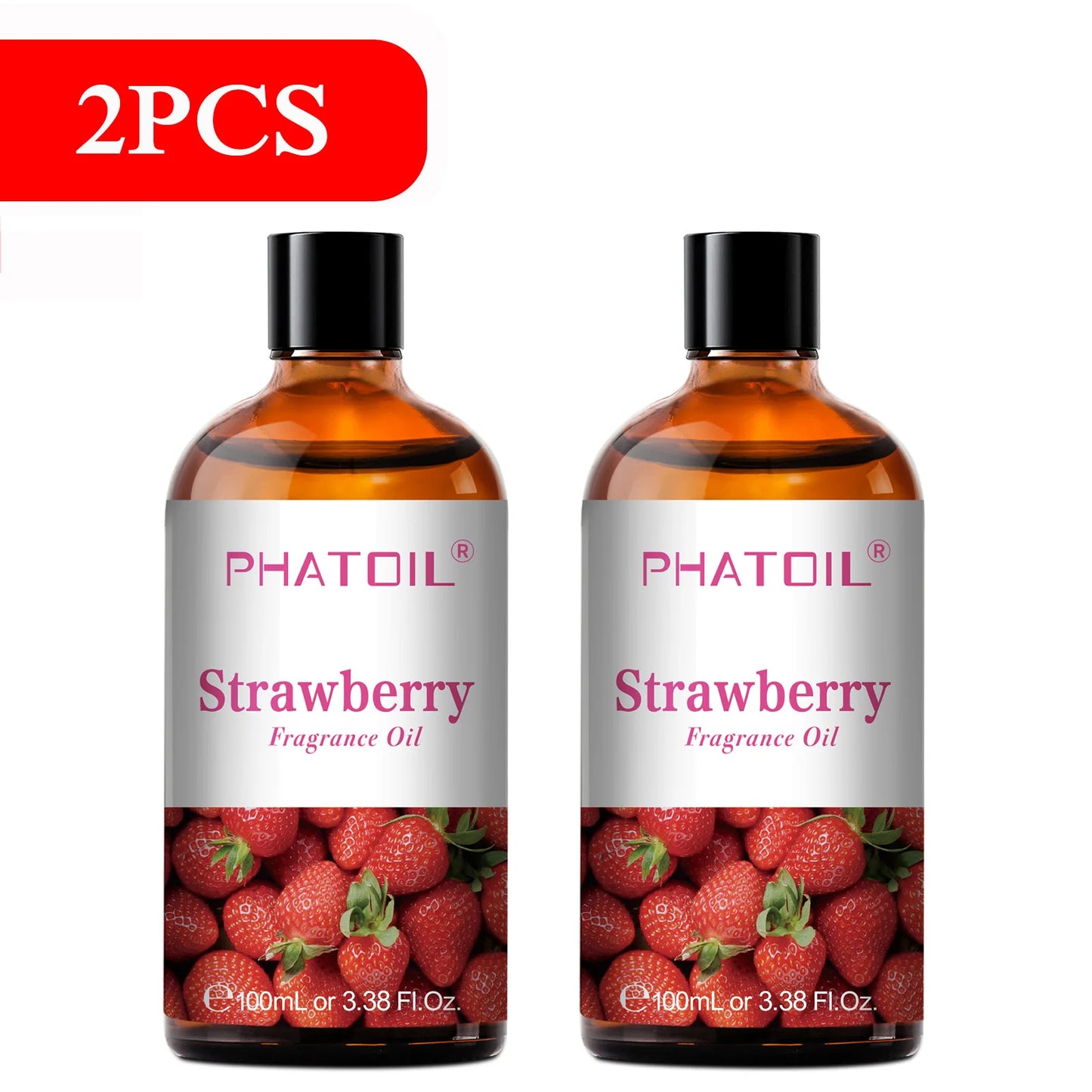 PHATOIL 100ml Fruity Fragrance Oil for Diffuser Candles Making -Coconut & Vanilla Strawberry Lemon Peach Aroma Essential Oils