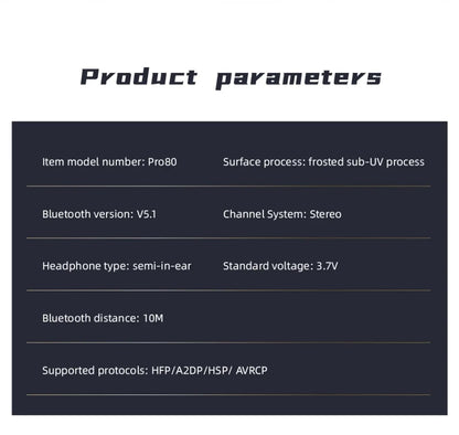 PRO 80 New Bluetooth Earphones Wireless In Ear TWS Touch Digital Display Sports Bluetooth Earphones
