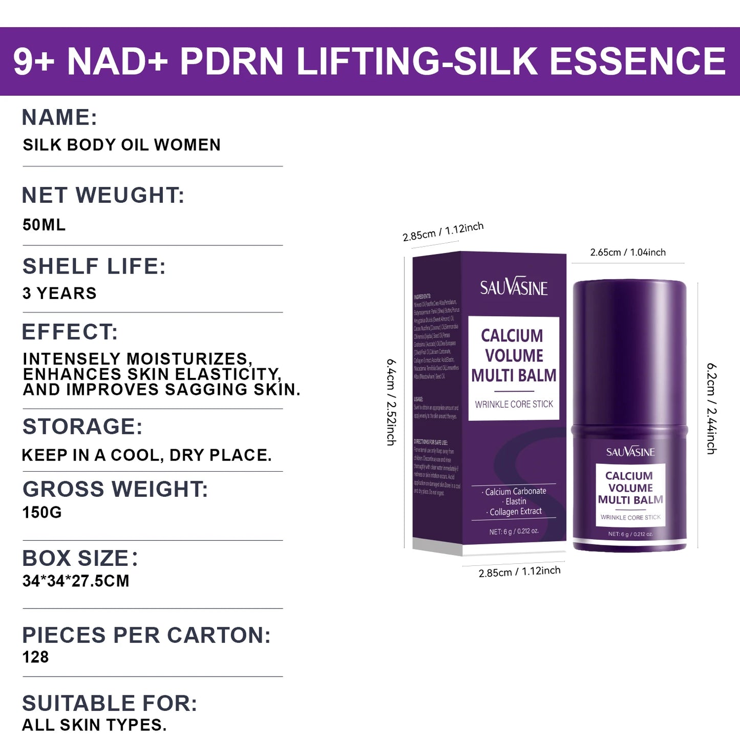 Calcium Volume Multi Balm for Smoothing Fine Lines Firms and Lifts Eye Skin Stick for Unisex Brightens& Moisturizes Skin
