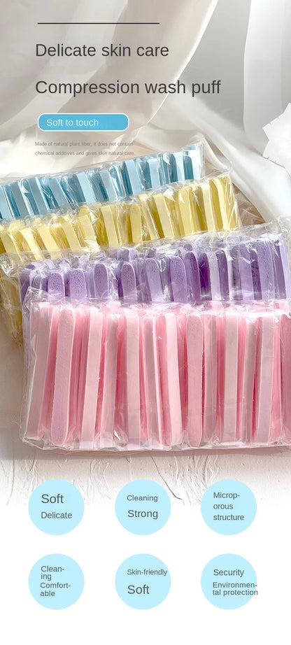 12/50PC Compressed Face Wash Wash Face Sponge Clean Face Disposable Powder Puff Face Cleansing Cotton Pad Cleansing Beauty Strip