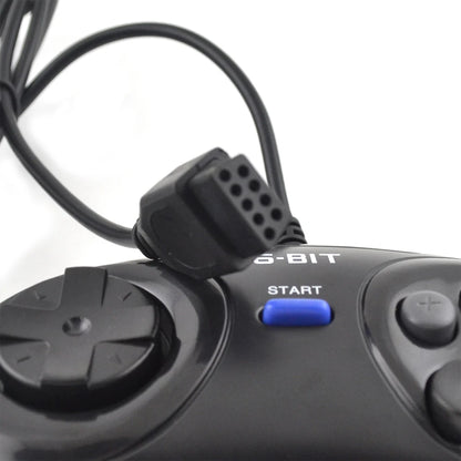 1-2 Pcs Black Gamepad Controller For Sega Mega Drive 9 Pin 6 Buttons Gamepads for Sega Genesis 16 bit video game console