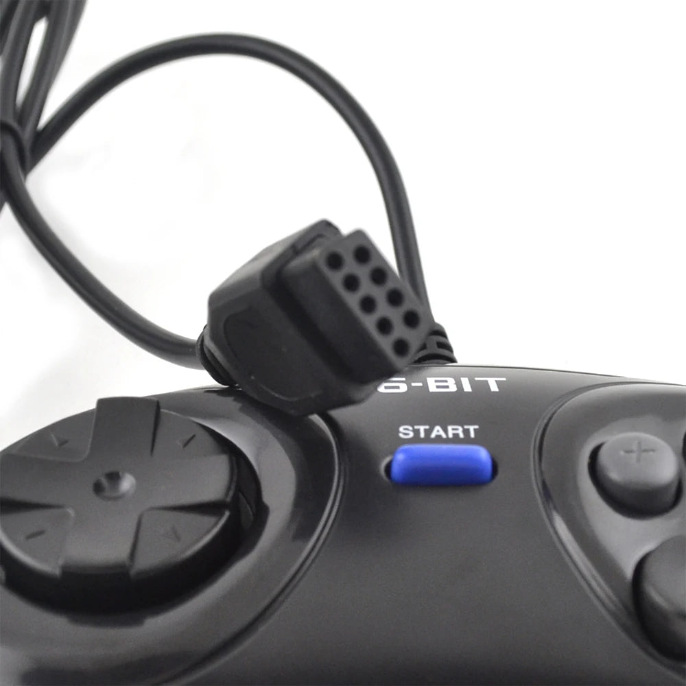 White Black 9 Pin Wired Gamepads For Sega MegaDrive Game Console 16 bit Controller For Genesis MD Gamepad Handle Support Turbo