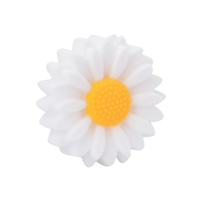 LOFCA Daisy 10pcs Silicone Beads Sunflower Cute Silicone Beads Food Grade Teether BPA-Free Baby Toy Chain Accessories
