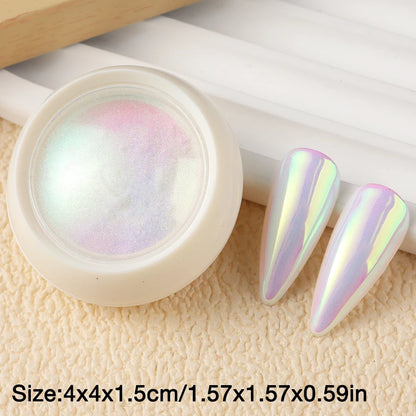 Unicorn Chrome Nail Powder Neon Aurora Mirror Iridescence Nail Pigment Mermaid Pearl Effect Glitter Makeup Nail Art Decorations
