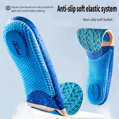 1Pair Sport Silicone Insoles for Shoes High Elastic Shock-absorbing Insole for Feet Arch Support Orthopedic Men Women Shoe Sole