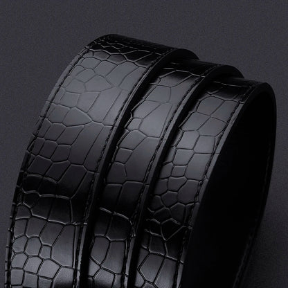 High-end And Atmospheric Men's Automatic Buckle Crocodile Pattern Belt New Men's Casual Wear Belt Fashion Youth Business Belt