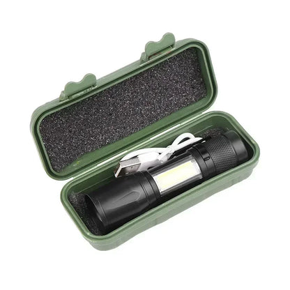 2000LM Ultra Bright P50 LED Flashlight Tactical EDC Emergency Spotlight Telescopic Zoom Handheld Torch with 14500/18650 Battery