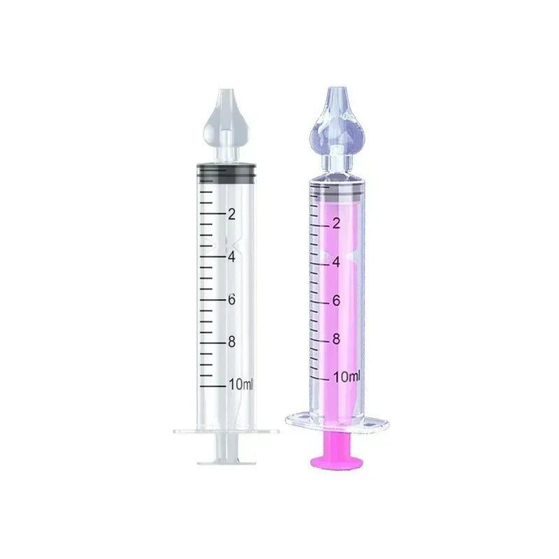 10ml Baby Nose Cleaner with Silicone Nasal Suction Tips Syringe Nasal Irrigator Portable Needle Tube Nasal Washer for Infants