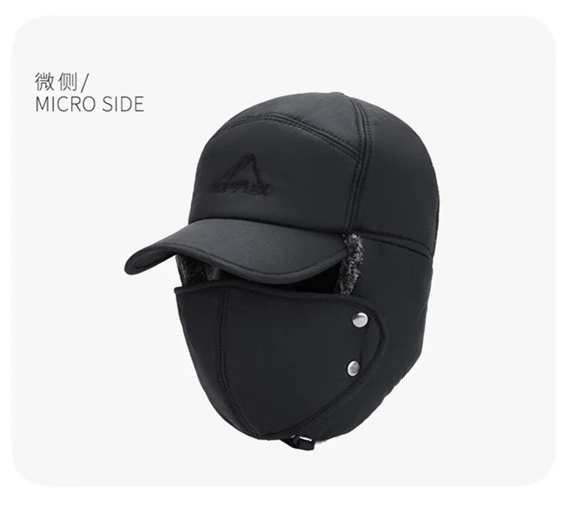 2024 Winter Warm Thickened Artificial Fur Baseball Hat Men's and Women's Skiing Soft Extreme Cold Hat Fishing Hat Outdoor