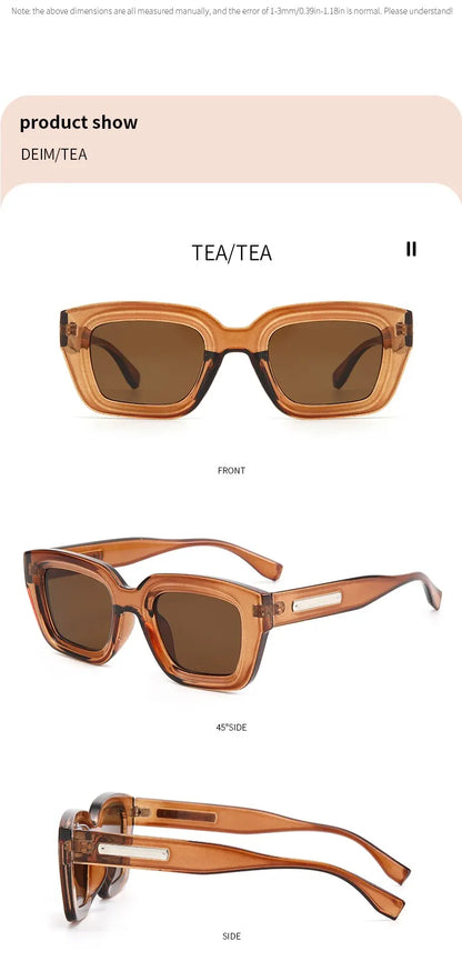2023 Retro Square Sunglasses UV400 Protection Fashion Eyewear for Men Women Outdoor Shades