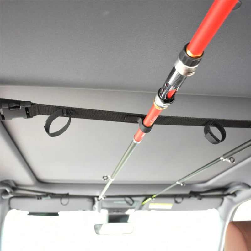 Convenient Car Fishing Rod Saver Vehicle Rod Carrier Band Rod Holder Belt Strap 1PC