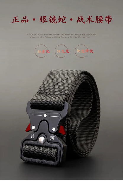 1 piece tactical belt for men; outdoor sports and leisure quick release buckle belt; hot sale
