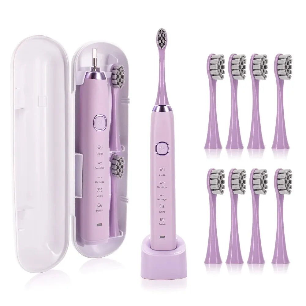 Sonic Electric Toothbrush Smart Ultrasonic Dental Teeth Whitening Rechargeable Adult Tooth Brush Sarmocare S100 With8 Brush Head