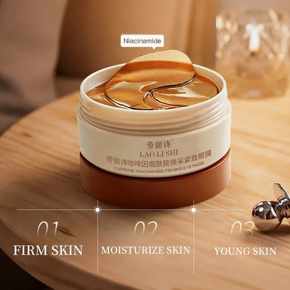 A Box of 60 Caffeine Nicotinamide Radiant Firming Eye Masks, Rich in Ingredients Beneficial for the Body, Can Be Used on the Entire Face, Releasing Eye Strain at Any Time, Moisturizing, Firming, Alcohol-Free, Suitable for All