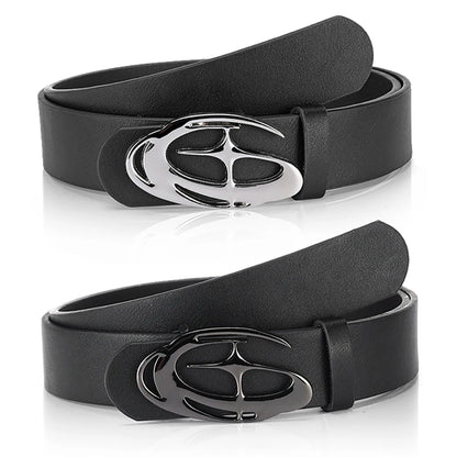 Fashion And Creative Geometric Alloy Pin Buckle Belt Simple Men's Casual Belt Individual Men's Birthday Gift Wholesale