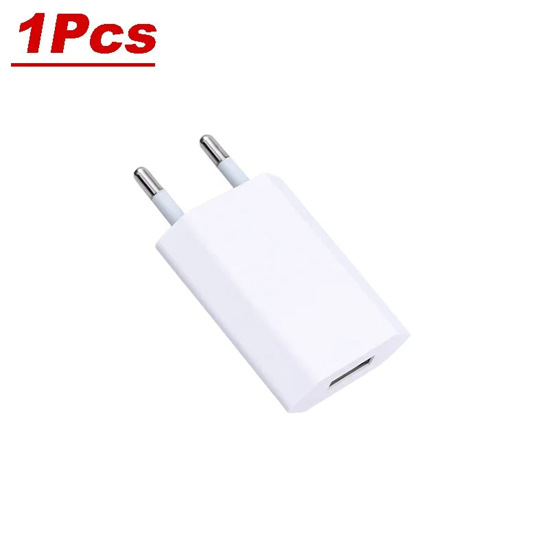 5V/1A USB Wall Charger 1/2/3/4/5PCS EU Plug SmartPhone Charger Adapters For Universal Phone iPhone 16 Samsung Xiaomi 15 Huawei