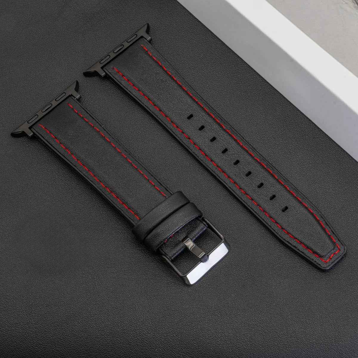 Leather Band Strap for Apple Watch Band Ultra 3 49mm 11 10 9 8 7 46 45 41mm High Quality for IWatch Series 6SE54 44 40mm Correa