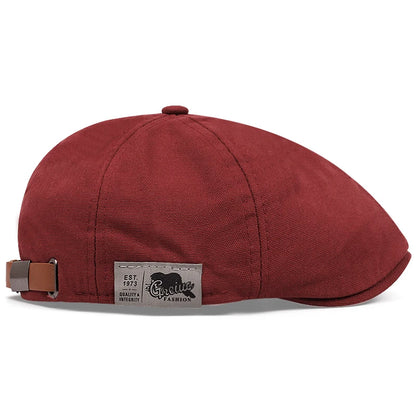 2024 New Men's Vintage Linen Fashion Hip Hop Solid Beret Side Label 1973 Women's Hat Vintage Beanie Crowd Style Sun Beret