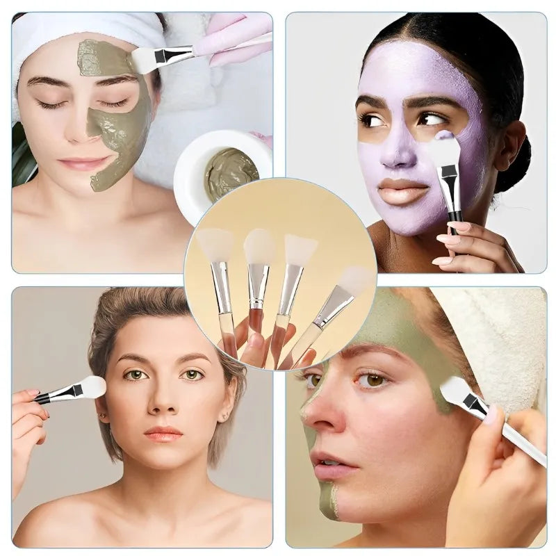 4/1pcs Silicone Face Mask Applicators Soft Head Flexible Face Mask Brushes for Mud Clay Reusable Face Mask Spatula Makeup Tools
