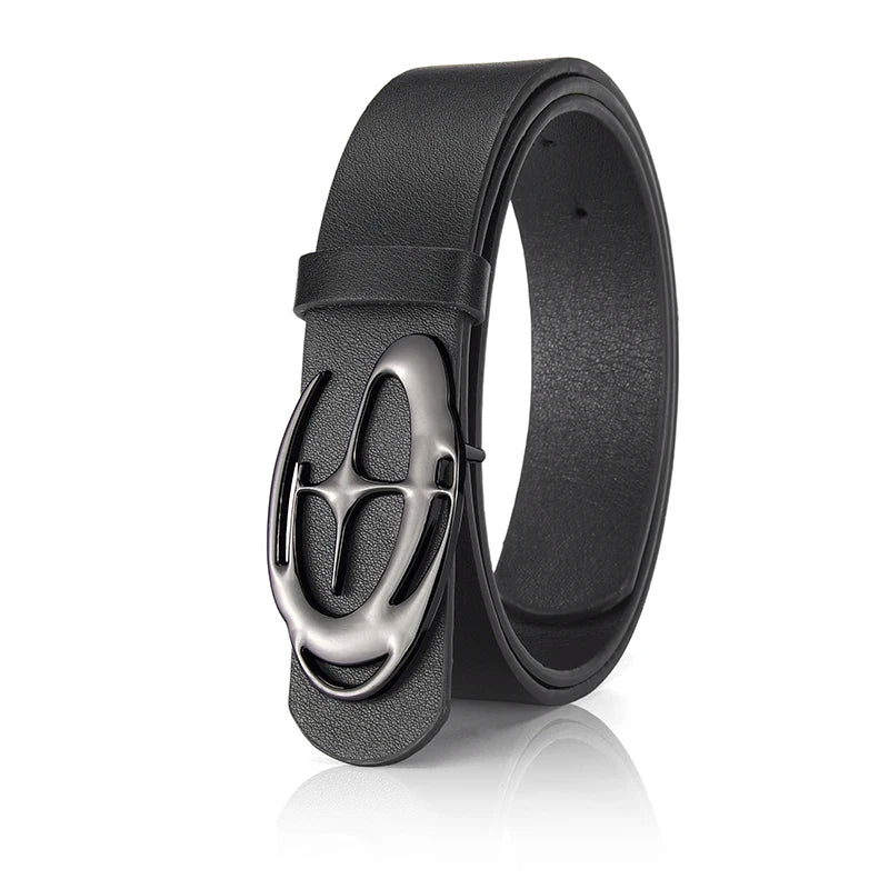 Fashion And Creative Geometric Alloy Pin Buckle Belt Simple Men's Casual Belt Individual Men's Birthday Gift Wholesale