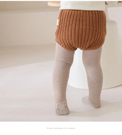 Autumn Baby Leggings Bow Knitted Baby Pantyhose Solid Color Children Pantyhose Toddler Kids Stockings For Boys And Girls