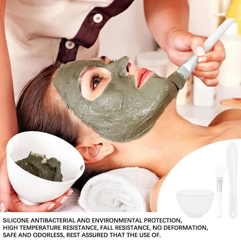 Face Skin Care Tool Set Silicone Facial Mask Brushes Beauty Salon Bowl Spoon Mask Mud Film Brush Skin Care DIY Beauty Tools