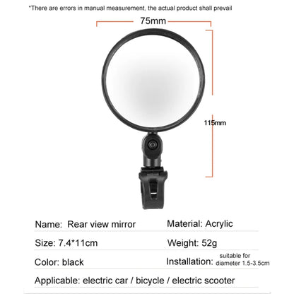 1PC Bicycle Rearview Mirror Electric Scooter Rear View Mirror For Xiaomi Scooter Back Mirror Rearview for Ninebot Bike Accessory