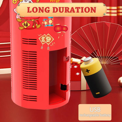 2024 Chinese New Year Imitation Firework Bubble Blowing Machine Electric Bubbles With Music Light Wedding Party Gift
