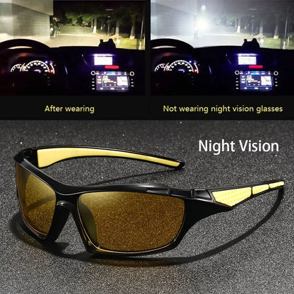 Fashion Vintage Square Frame Unisex Night Vision Glasses Reduce Visual Fatigue Lenses Anti-Glare Anti reflective UV400 Eyewear