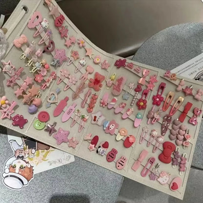 10-100pcs Y2K Hair Clips Set Cute Pink hair accessories Seamless Edge Clip Women Girl Sweet Beauty Hairpin trendy hair clips