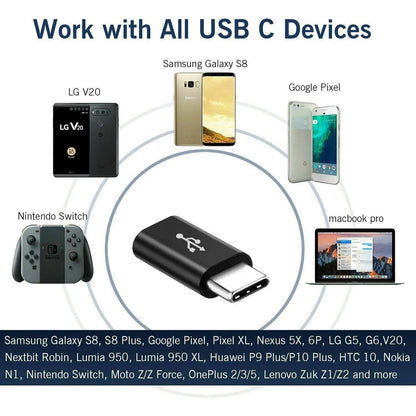 8pcs USB to USB C Adapter, USB Type C Female to USB Adapter, Micro USB to USB C Female Male Converter Connector, for Laptop Car