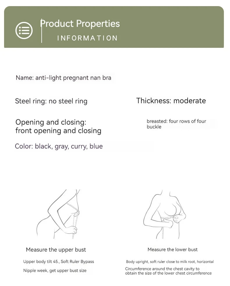 New Lightweight Breathable Maternity Breastfeeding Bra Made of Pure Cotton Gathered Anti Sagging Letter Stripe Women's Underwear