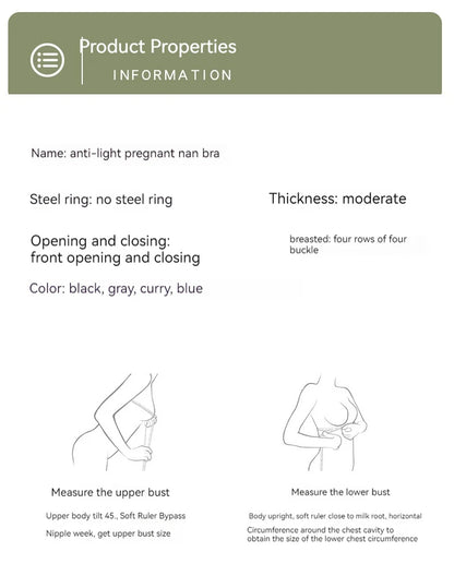 New Lightweight Breathable Maternity Breastfeeding Bra Made of Pure Cotton Gathered Anti Sagging Letter Stripe Women's Underwear