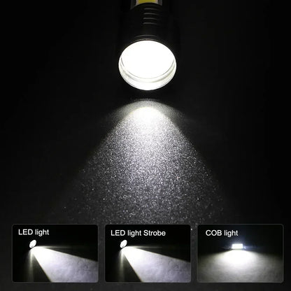 2000LM Ultra Bright P50 LED Flashlight Tactical EDC Emergency Spotlight Telescopic Zoom Handheld Torch with 14500/18650 Battery