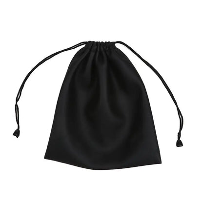 1Pc Draw String Bag Headphone Bags Durable Black Dust-proof Drawstring Bag PU Leather Headset Bag Durable Multi Purpose Storage