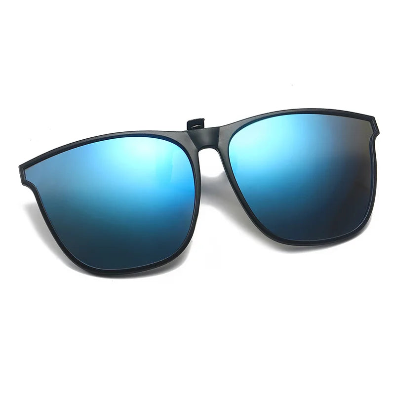 Polarized Clip On Sunglasses Men Women Car Driver Goggles Night Vision Eyewear Anti Glare Vintage Square Sun Glasses
