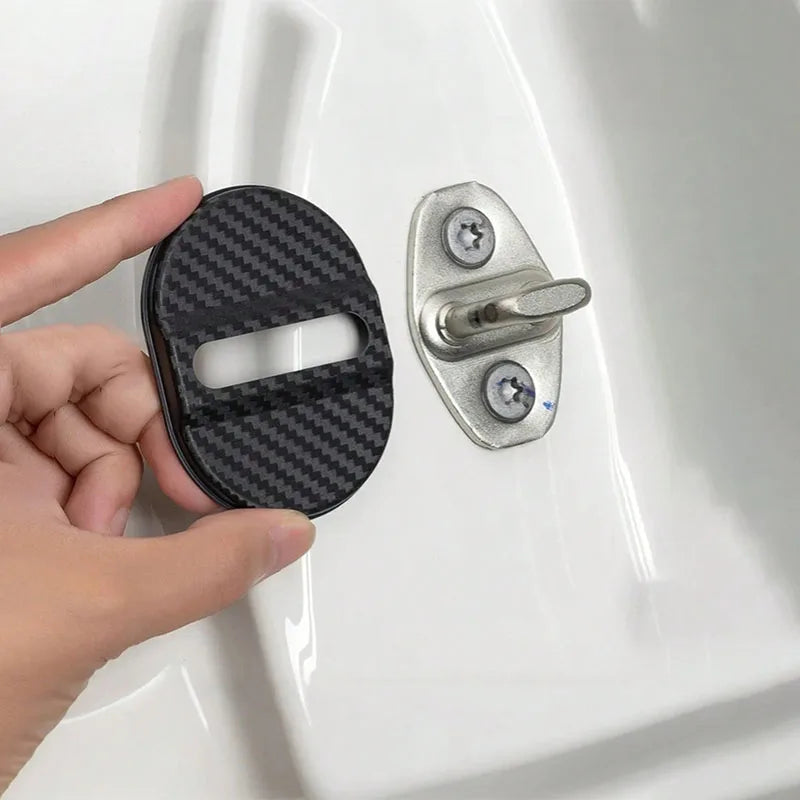 4Pcs Universal Door Lock Covers, Shock-Absorbing Noise-Reducing Waterproof Protector, Easy Stick-on for Sedan SUV