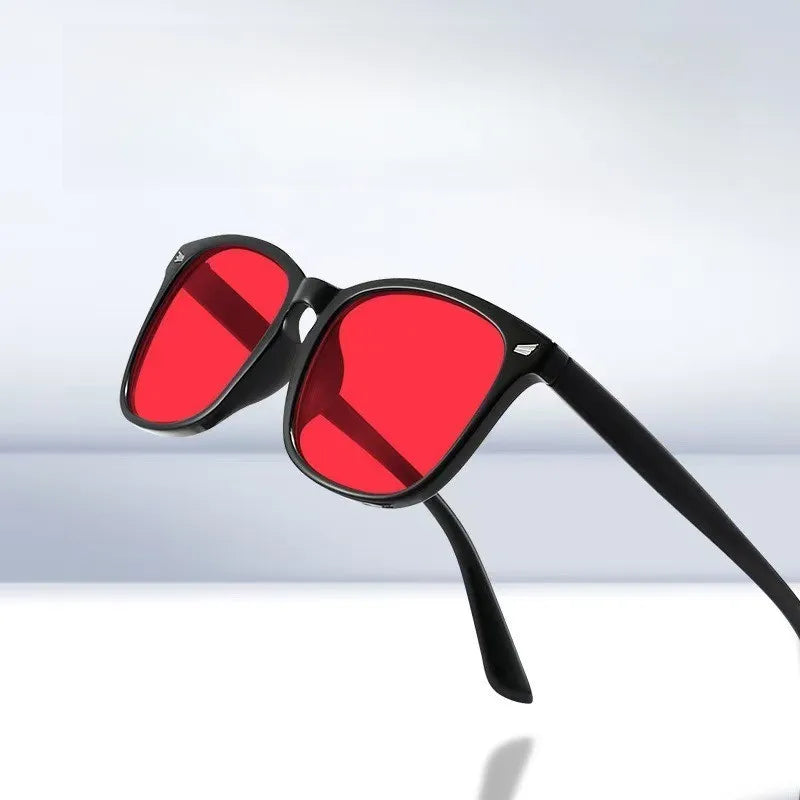 Classic Red Lens Blue Light Blocking Glasses Square Men Better Sleep Anti Filter Men Orange Women Eyeglasses