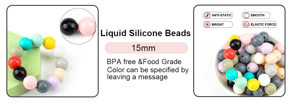 LOFCA 12mm 50pcs/lot Beads Food Grade Silicone Teether Round Beads Baby Chewable Teething Beads Silicone Teether For Diy
