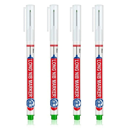 4Pcs/Set 20mm Deep Hole Long Nib Head Markers For Metal Perforating Pen Waterproof Bathroom Woodworking Decoration Multi-Purpose