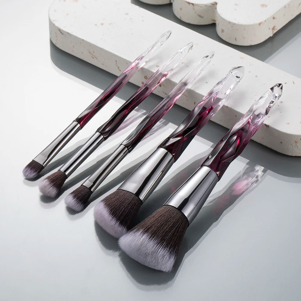 5/10 makeup brushes, crystal-textured makeup brush set, loose powder contouring eyeshadow suitable for ladies/girls