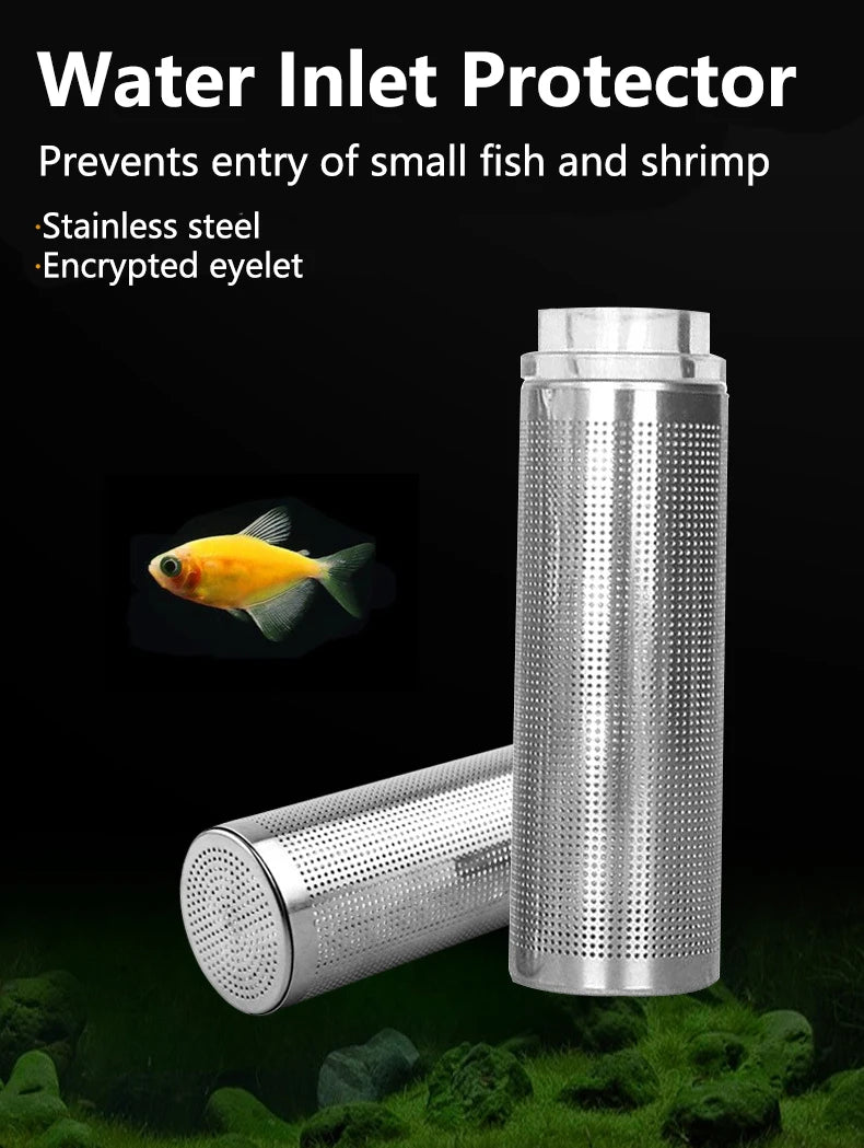 12/16mm Aquarium Inflow Inlet Filter Stainless Steel Mesh Net Guard Fish Tank Filter Accessories Intake Strainer Prefilter Cover