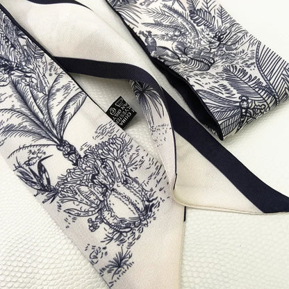 Extended Ribbon Scarf, Silk Hair Bandana & Bag Accessory, Handmade Long Neck Wrap for Women, Versatile Chic Style