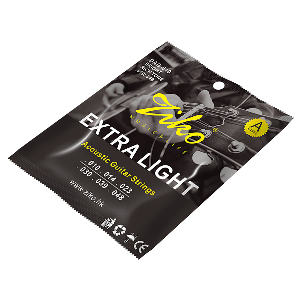 ZIKO DAG-010 6Pcs/Set Acoustic Guitar Strings Steel Core Copper Wound Guitarra Strings Acoustic Guitar Parts & Accessories